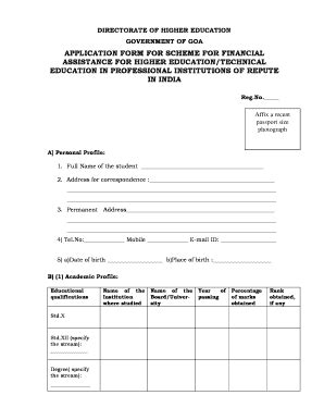 goa online application form